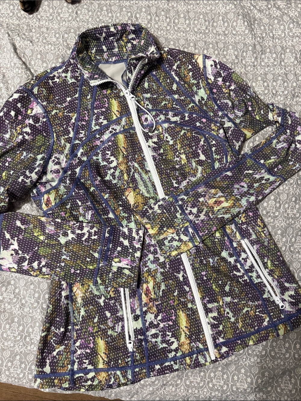 lululemon athletica Purple Multi-Print define zip up size 12